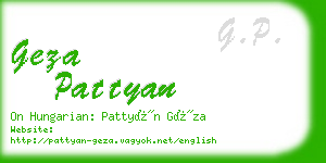 geza pattyan business card